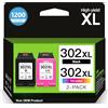 Sunnieink Cartucce 302, Cartuccia 302 Sostituzione per HP 302 XL Nero e Colore, Sunnieink 302XL Compatibili con Inchiostro Stampante OfficeJet 3835 3833 3830 5232 5220 5230 3831 Envy 4520 4527 DeskJet 3639 2130