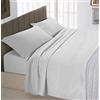 Italian Bed Linen Set Lenzuola Letto Matrimoniale Cotone Max Color, lavorato in Italia - Completo Letto, Lenzuolo Sotto con Angoli, Telo Sopra 240x300 cm e 2 Federe con Patella Interna, Grigio Chiaro