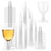 APACALI 100PCS Bicchieri Vino Plastica, 150 ml Calici Vino Plastica con manico, per matrimoni, compleanni, pic-nic