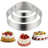 Lnjya Set di 3 anelli per torte, diametro 10/15/20 cm, in acciaio inox, rotondi, 4,5 cm, fai da te per dolci