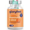 Gloryfeel Vitamina C, 180 Capsule, 500 mg + Zinco 10 mg, Qualità Testata Premium, Scorta 6 mesi, Integratore Difese Immunitarie, Vitamina C Pura Tamponata con Ascorbato di Calcio con Zinco, 100% Vegan