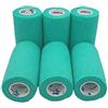 PintoMed - BENDAGGIO COESIVO - VERDE garza elastica, 6 rotoli x 10 cm x 4.5 m autoadesiva flessibile bende, qualità professionale, primo soccorso - Wrap Cohesive Bandage