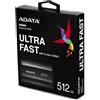 Adata SE800 512GB SSD Esterno Hard Disk Portatile USB 3.2 PC Windows MAC Nero