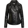 Shop & Stop Giacca in pelle da donna, Clean Biker - Nero, S