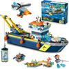 HOGOKIDS City Arctic Explorer Set di costruzioni navali con luce LED - Divertente kit di blocchi da costruzione galleggianti regalo per l'esplorazione dell'oceano per bambini bambine dai 6 anni in su