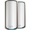 NETGEAR Mesh WiFI Orbi WiFi 7 Rete Mesh quad-band serie 970 (RBE972S) router + 1 extender satellitare, funzioni di sicurezza, fino a 27 Gbps, copre 440 m2, 200 dispositivi, porta Internet 10 Gig