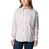 Columbia Camicia a maniche lunghe da donna Silver Ridge con motivo utile, bianco a quadretti, XS