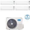 Midea Climatizzatore Condizionatore Midea Evolution WiFi R32 Quadri Split 9000 + 9000 + 9000 + 12000 BTU con U.E. M4O-36FN8-Q INVERTER Classe A++/A+