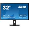 IIYAMA - Monitor 31.5' LCD VA ProLite XB3288UHSU-B5 3840 x 2160 4K Ultra HDTempo di Risposta 3