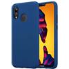 Cadorabo Custodia per Huawei P20 LITE in BLU SCURO - Hybrid Cover con Lato Interno Silicone TPU e Lato Esterno Plastico a Due Parti - Back Hard Case Bumper Antiurto Guscio