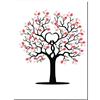 Ejoyous Albero dell'Impronta Digitale Fai-da-Te per Matrimoni e Compleanni, Tela 30x40 cm con Libro degli Ospiti e Inchiostro a 6 Colori