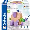 Selecta Tita 62101 - Elefante da traino in legno, 14 cm