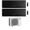 Mitsubishi Climatizzatore Dual Split Linea Kirigamine Zen MSZ-EF Nero 12+15 con MXZ-3F54VF Inverter R-32 Wi-Fi Classe A+++ ,