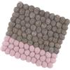 cilio Sottobicchieri Lana Due, lavabili in lana di pecora, per pentole calde, piatti, teglie e padelle, resistenti al calore fino a 100 °C, palline di feltro 21 × 21 cm, quadrato, marrone-rosa