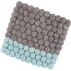 cilio Sottobicchieri Lana Due, lavabili in lana di pecora, per pentole calde, piatti, teglie e padelle, resistenti al calore fino a 100 °C, palline di feltro 21 × 21 cm, quadrato, marrone-turchese
