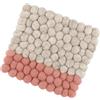 cilio Sottobicchieri Lana Due, lavabili in lana di pecora, per pentole calde, piatti, teglie e padelle, resistenti al calore fino a 100 °C, palline di feltro 21 × 21 cm, quadrato, corallo beige