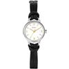 BUREI Mini orologio da donna analogico al quarzo, elegante orologio da polso da donna con cinturino in pelle per donne, Nero , Minimalista