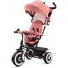 kk Kinderkraft Kinderkraft ASTON Triciclo bambini dai 9 Mesi fino 25 kg, Passeggino con Maniglione regolabile, Bici, Sedile girevole Fronte Mamma e Strada, Cappottina pieghevole, Ruota libera, Rosa