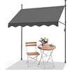 VOUNOT Tenda da Sole Avvolgibile, Tendalino Parasole Retrattile Manuale Regolabile in Altezza con Manovella per Balcone Giardino Esterno, 200x120x210-300 cm, Grigio