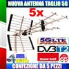 EMMEESSE 5 PEZZI DI ANTENNA DIGITALE TERRESTRE UHF DVB-T2 EMMEESSE 30dB LTE 35 ELEMENTI