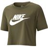 Nike T-Shirt Crop Logo Verde Donna L