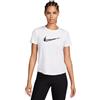 Nike T-Shirt Running One Swoosh Bianco Nero Donna XS