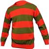 TrendyFashion Maglione da uomo lavorato a maglia a righe rosse e verdi per bambini a maniche lunghe girocollo, Bambini Rosso Verde Stripe, 11-12 Anni