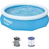 Bestway Fast Set piscina con pompa filtrante, Blu, 305 x 76 cm