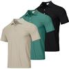 HOTIAN Polo da uomo, a maniche corte, ad asciugatura rapida, traspirante, estiva, slim fit, basic, a maniche corte, grigio + verde + nero, XL