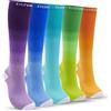 DOVAVA Calze Compressione Graduata Donna (5 Paia) 15-25mmhg, Calze Elastiche per Infermieri Sportive Running Trekking Ciclismo - L