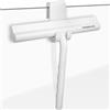 Minismus Tergivetro per Doccia - Pulisci Vetri Porte e Finestre - Tergivetro Doccia Silicone - Pulisci Doccia Vetro, Bagno e Specchi - Senza Foratura, Supporto Incluso (Bianco, 21 cm)