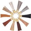 PH PandaHall 10pz Nappe in Pelle, 10 Colori Finta Pelle Nappa Pendenti 3 Pollici Portachiavi Nappe Decorazione Nappa Fascino con Passante per Segnalibri Cinturino Portachiavi Cinturini per Fai da Te