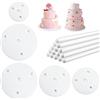 Jinlaili 24PCS Plastica Pioli per Torte, Riutilizzabili Decora Pioli Torte Plastica Bianco 24cm, per Torte Impilate a Più Livelli Che Decorano Festa di Compleanno di Matrimonio
