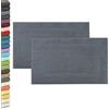 ZOLLNER 2 tappetini da bagno - morbidi e assorbenti zerbini da doccia - lavabili a 95°C - cotone - 50x70 cm - grigio