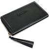 ROYALZ Vintage Portafoglio vera Pelle piatte Donna Portamoneta Grande Capiente Porta Carte Credito 12 Scomparti Bloccaggio Protezione RFID Etui Lungo, Colore:Nero