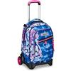 Seven Trolley Scuola Jack 2 Ruote, Viola Fucsia, Custom Cloud, 3 in 1, Triplo Uso, Zaino Con Carrello Sganciabile, Tasca Porta Borraccia e Crossover System, Zaino Scuola Viaggio, Bambina Ragazza