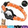 MASERFOLA Collare per gatti Airtag con supporto Apple Air Tag luminoso, chiusura di sicurezza e fascia elastica, design con motivo a graffio di gatto, collare regolabile per gatti (Arancia, 20-30cm)