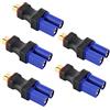 LINSYRC 5 Pezzi Adattatore de Connettore Maschio Spina T Deans a Connettore Femmina EC5 per Batteria RC LiPo