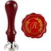 Mceal Wax Sigillo in Cera, Sigillo in Ottone Argento 25mm Dia, Invito di Nozze, Buste Carte Regalo, Iniziale del Regalo di Natale, Lettera R