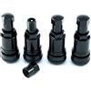NAAA 4 pezzi 11,3 mm alluminio valvole cerchione valvole valvole di metallo nero