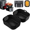 Dzpuhuojz 2Pezzi Accessori Friggitrice ad Aria per Ninja Double Stack XL Friggitrice Verticale 9.5L SL400EU, Foodi Max Dual Zone AF400EU, AF300EU 7.5L, Silicone Teglia per Friggitrice ad Aria
