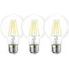 HUAMu Lampadina LED Attacco E27, 4W Equivalenti 40W,400lm, 6500K Luce Bianca Fredda, G80 Globo, Lampadine LED Filamento, Pacco da 3 Pezzi