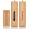 BOCHION Macina Pepe e Macina Sale, Sale e Pepe Set Legno Manuale con Vassoio, Macina Sale e Pepe Regolabile Acryl Trasparente per Grana Fine o Grossolana, Trita Spezie per Sesamo, Cumino, Peperoncino