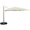 Giordanoshop Ombrellone da Giardino Decentrato 4x4m Roma Wood beige