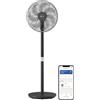 PHILIPS Smart Pedestal Fan Serie 3000. Potente & Ultra-Silenzioso, Tecnologia SilentWings.19 dB. Ventilatore Tavolo&Piantana 2-in-1. Inclinabile & Rotante. Controllo App. Timer 12h. Nero (CX3550/01)