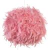 Beliani Lampadario in Pelliccia Sintetica Rosa Paralume a Sfera Stile Shaggy