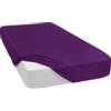 Mixibaby Lenzuolo con angoli elasticizzati in jersey, 100% cotone, 28 colori, dimensioni: 180 x 200 cm, colore: viola