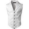 Generic Gilet da uomo con colletto alto, doppiopetto, gilet da uomo con colletto alto, doppio petto, gilet vittoriano, Steampunk, gilet gotico per uomo, slim fit, business party, H bianco., XXL