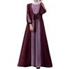 KBOPLEMQ Abito islamico da donna musulmano abito da preghiera per donne Abaya abito islamico Medio Oriente Dubai Turchia Maxi Abaya Caftano con lunghezza intera, Lilla, S