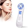 LOFFU Elettrico Massaggiatore Viso Apparecchio Radiofrequenza, Radiofrequenza Viso Professionale Apparecchio 6 Modalità di Terapia della Luce LED, Antirughe, Anti-invecchiamento, Pulizia Profonda